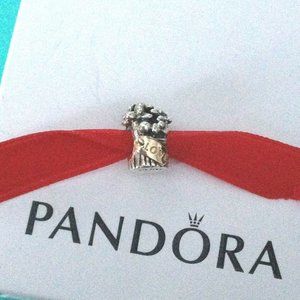 New Pandora Silver & Gold Love Bouquet Flower Basket Bead Charm 790441 w Box
